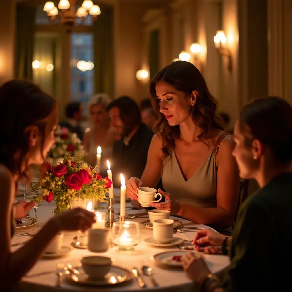 Un groupe d’amis partageant un moment convivial autour d’une tasse de thé.